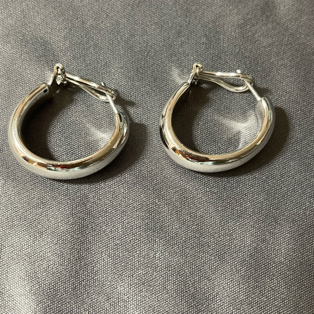 Vintage Milor Italy 925 Sterling Silver Hoops